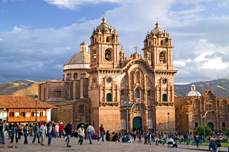 Plaza de Armas located in the city
            of Cusco, Peru.